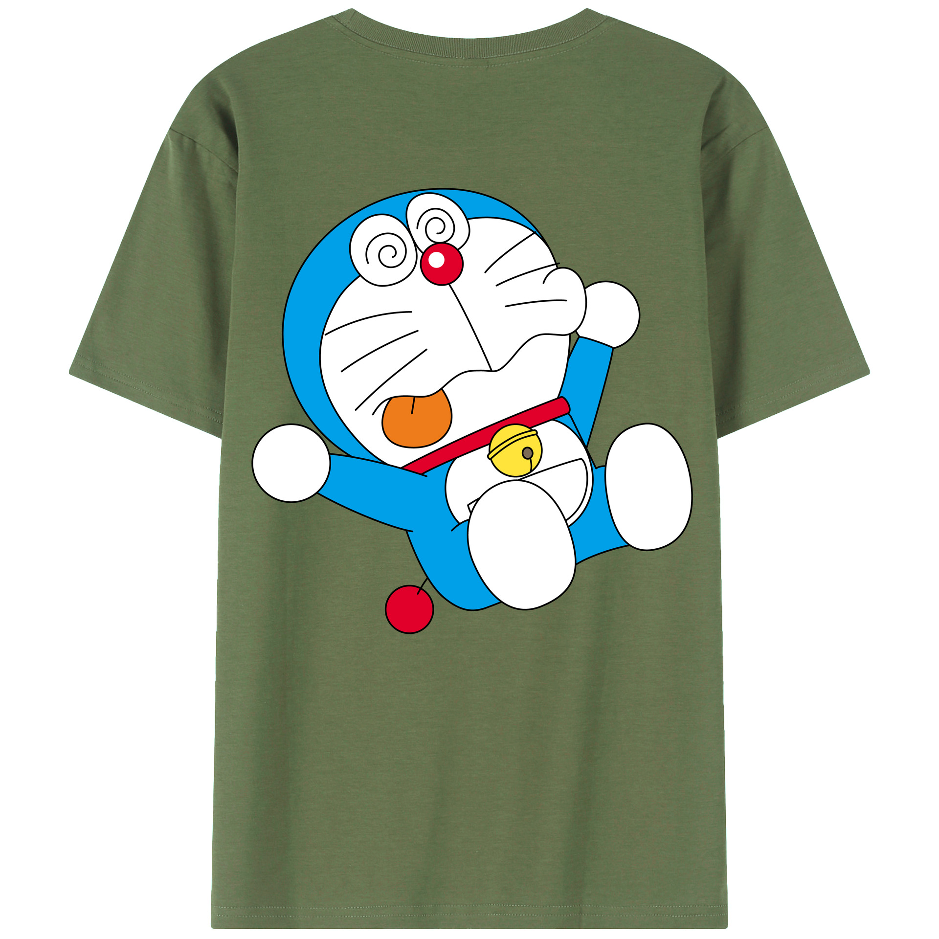 （画像用） ドラえもん Doraemon 綿100％ メンズ半袖Tシャツ（バックプリント） 通気性